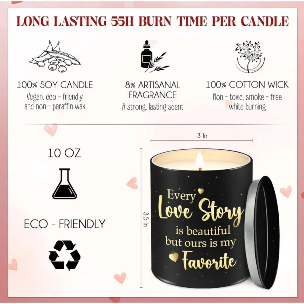 Candle - Vanilla Lavender Scent, 10oz, Soy Wax